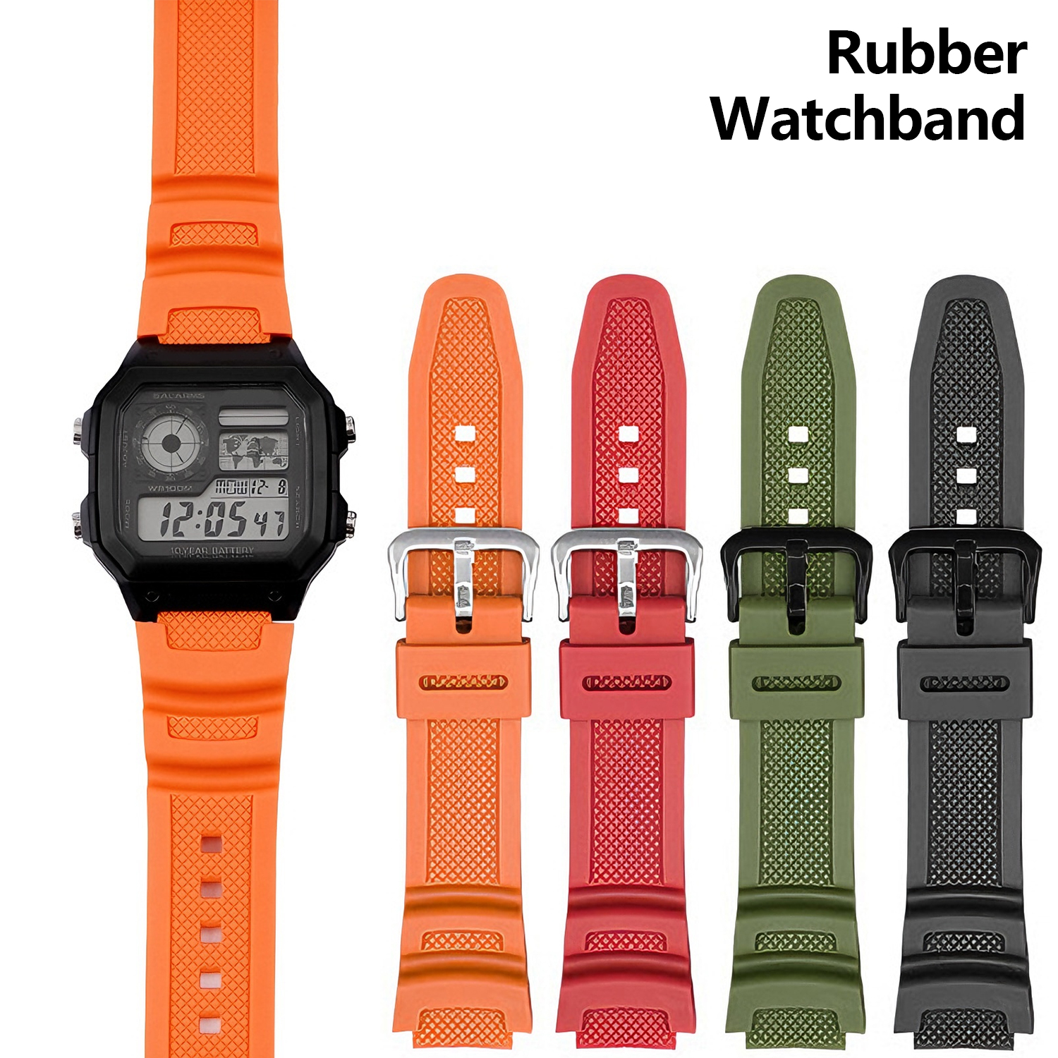 Timing Light Gun - Rubber Watchband For F108 F-108WH W-216H