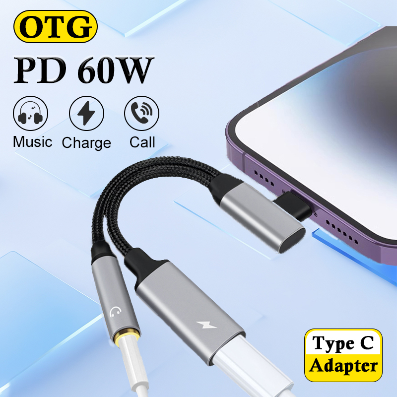 OTG 2 in 1 Elbow Usb Type C to - Transmission Jack Adapter avaliação e preço