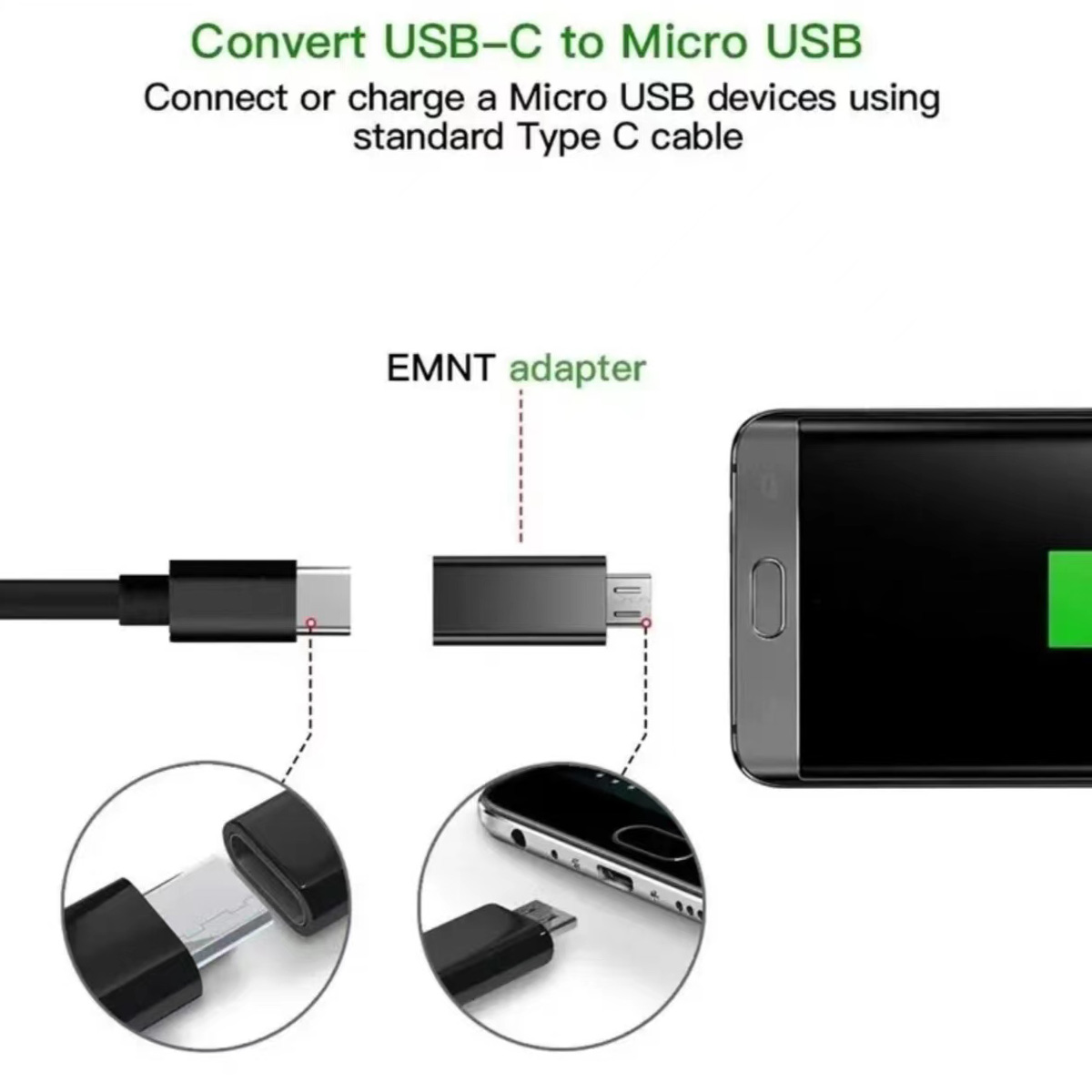 USB Type C Female to Micro USB - Transmission Jack Adapter avaliação e preço