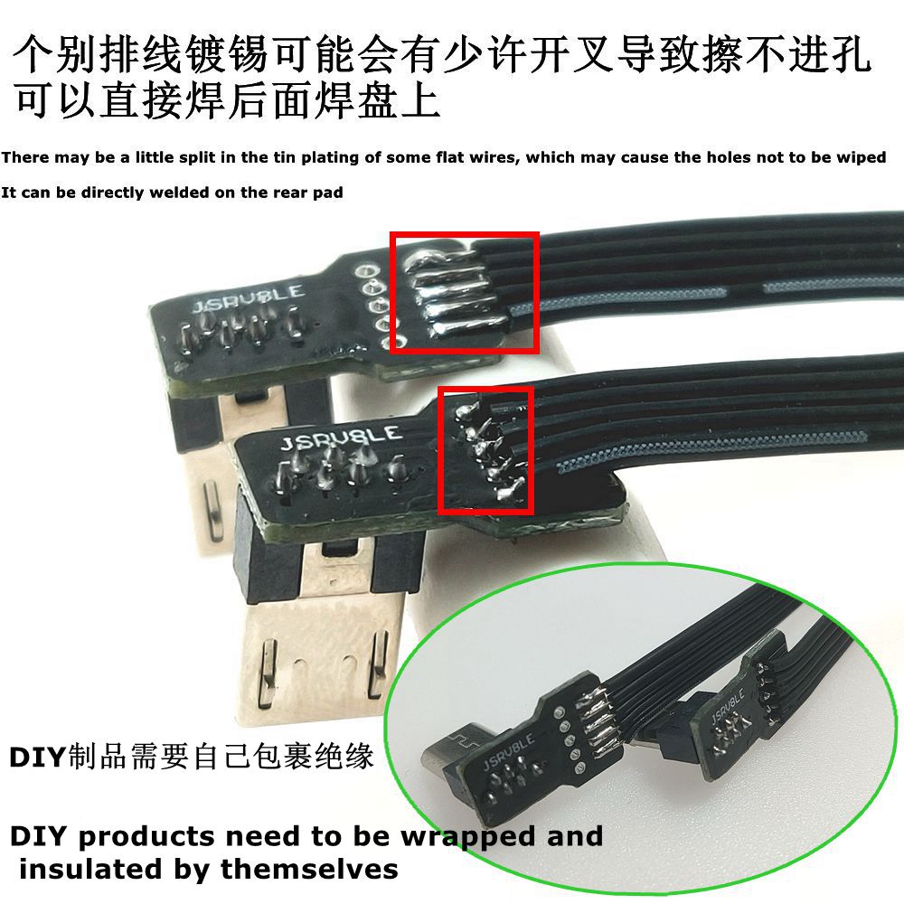 2PCS DIY mini USB 2.0 Male Plu - Transmission Jack Adapter avaliação e preço